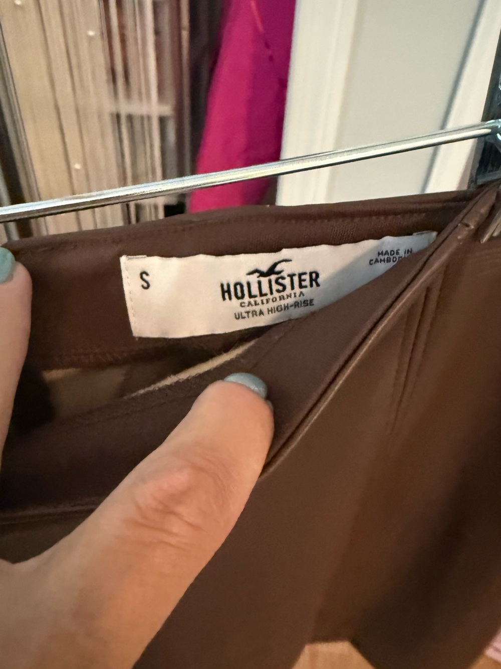 Hollister Brown Faux Leather Mini Skirt - Picture 2 of 3